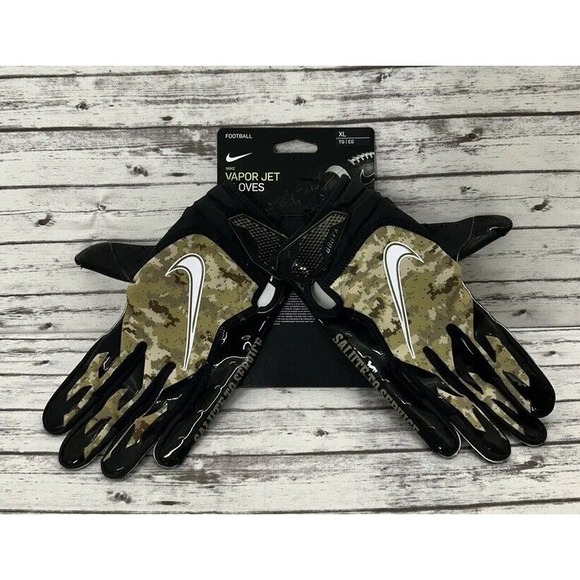 Nike Football Gloves Adult XL Camo Vapor Jet Salute to Service NFL Receiver - Picture 1 of 5